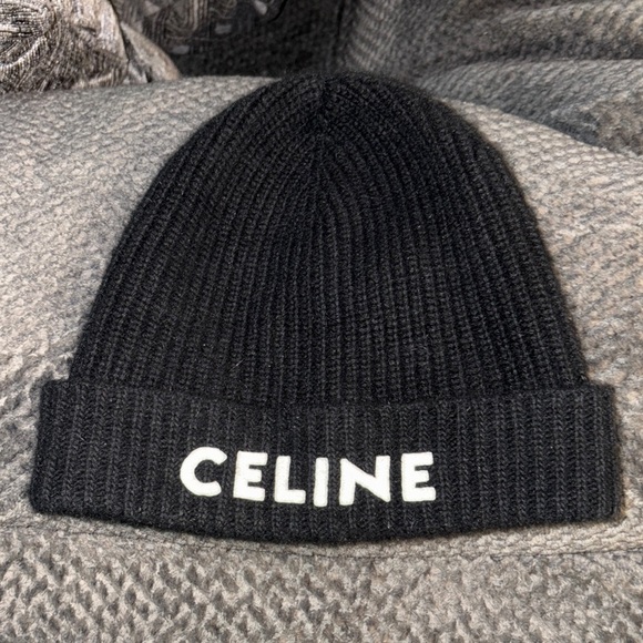 Celine Other - Celine Black Ribbed Knit Hat